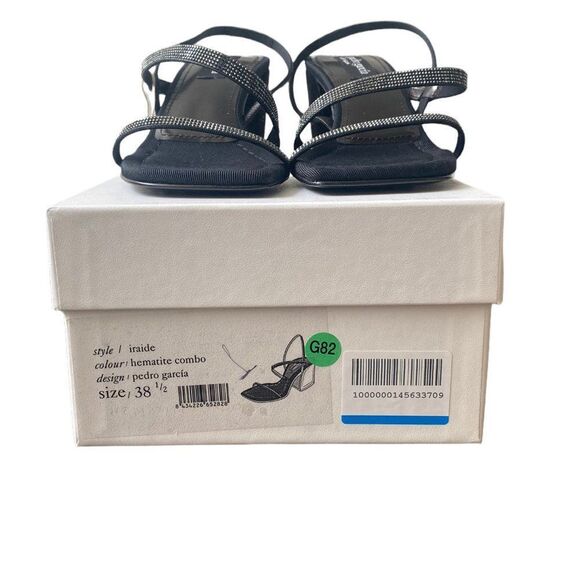 Pedro Garcia New Iraide Strappy Sandal Black Metallic size 38.5 - Picture 8 of 10